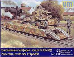 259 Железнодорожная платформа с танком Pz.Kpfw 38 (t) UM