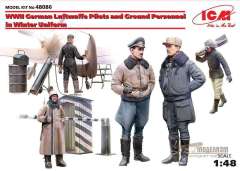 48086 Немецкие пилоты и техники в зимней униформе 2МВ ICM
