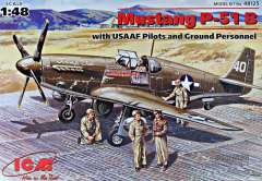 ICM48125, Mustang P-51B с пилотами и техниками