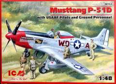 ICM48153, Mustang P-51D с американскими пилотами и техниками