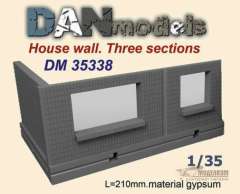 DAN35338, Стена дома. Три секции (гипс)