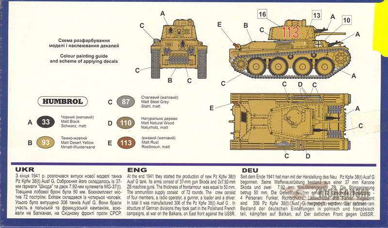 Легкий танк Pz.Kpfw 38(t) Ausf.G UniModels. Картинка №2