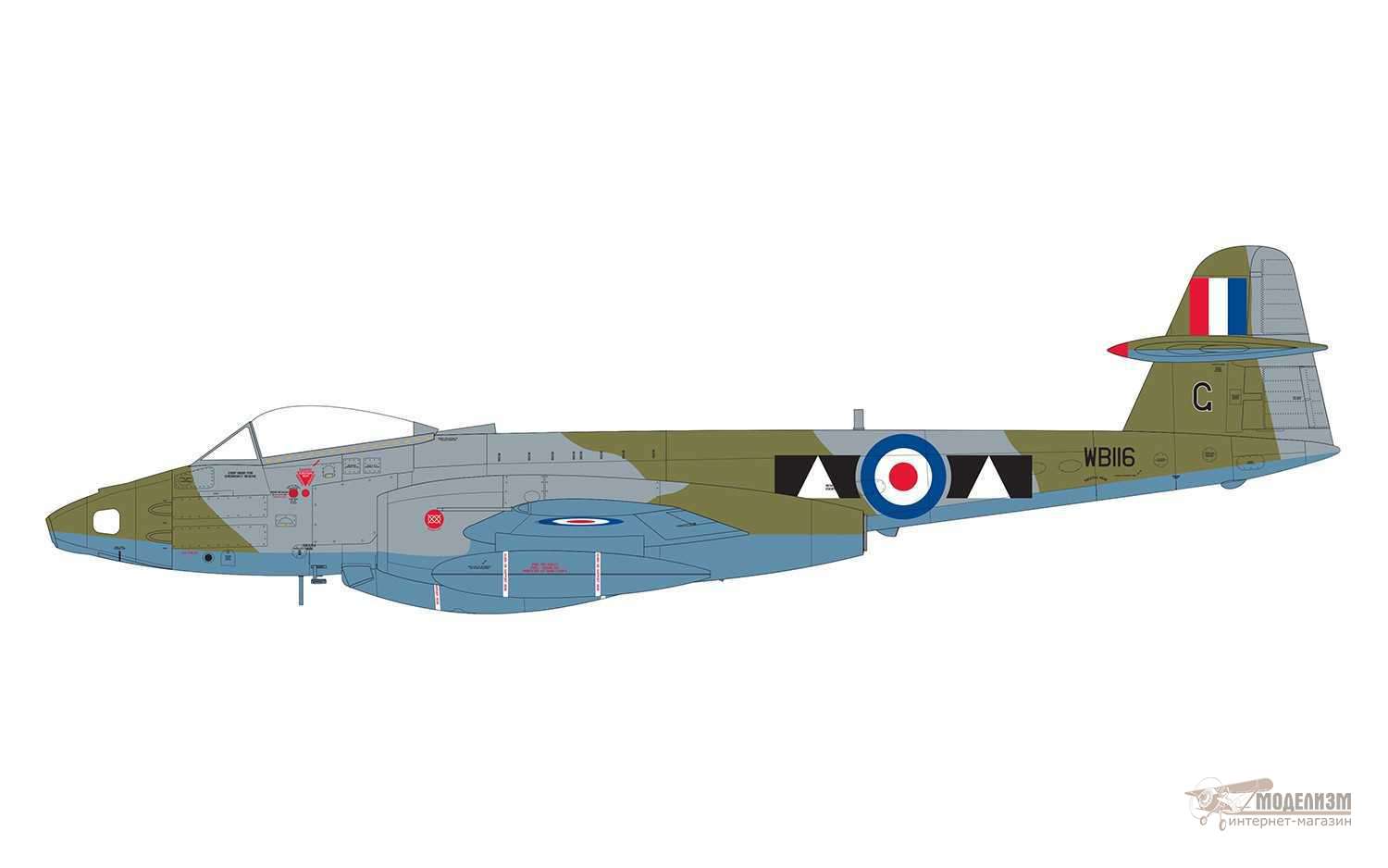 Фронтовой разведчик Gloster Meteor FR9 Airfix. Картинка №2