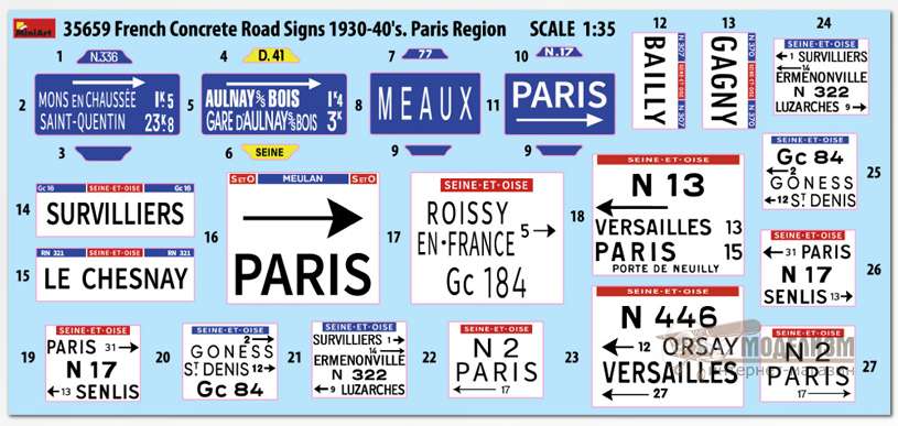 35659 Французские бетонные дорожные знаки MiniArt. Картинка №2