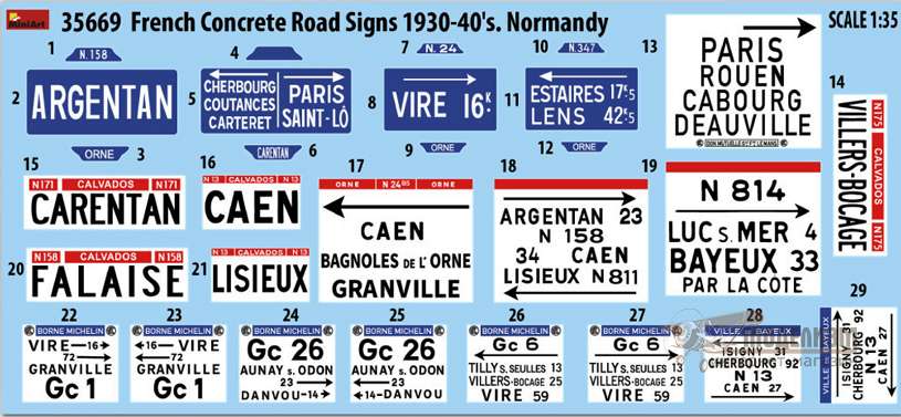 Французские бетонные дорожные знаки в Нормандии (1930-1940 г.) MiniArt. Картинка №3