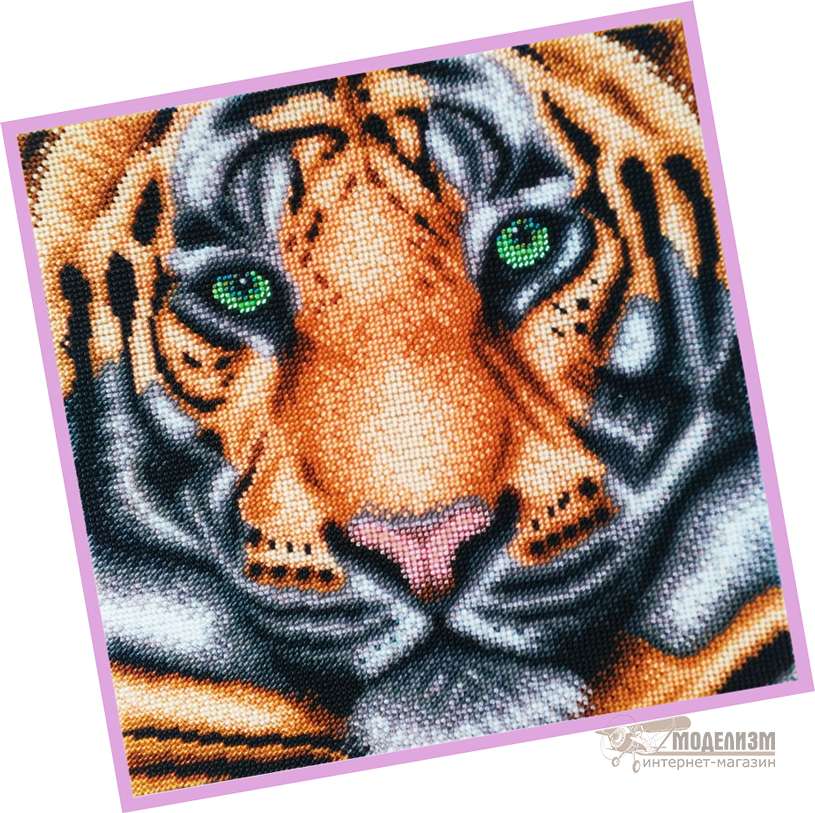 Тигр, картина из бисера. Картинка №1