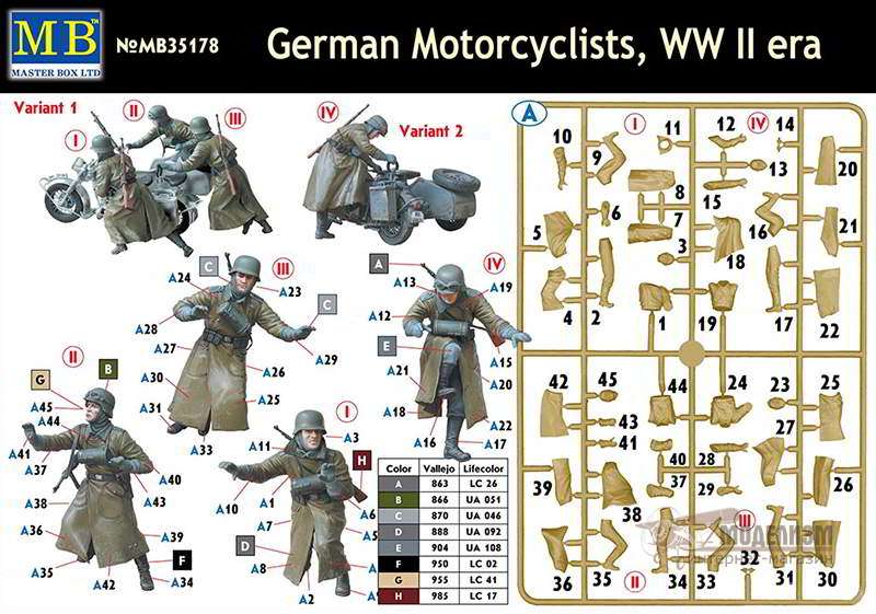 35178 Немецкие мотоциклисты Master Box. Картинка №2