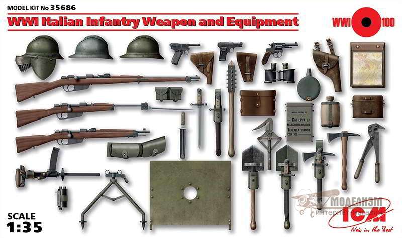 Оружие и снаряжение итальянской пехоты 1МВ ICM. Картинка №1