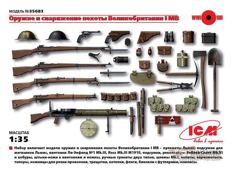 Оружие и снаряжение британской пехоты 1МВ ICM. Картинка №1