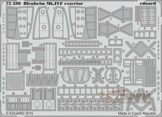 7297 Фототравление для Blenheim Mk.IVF. Картинка №4