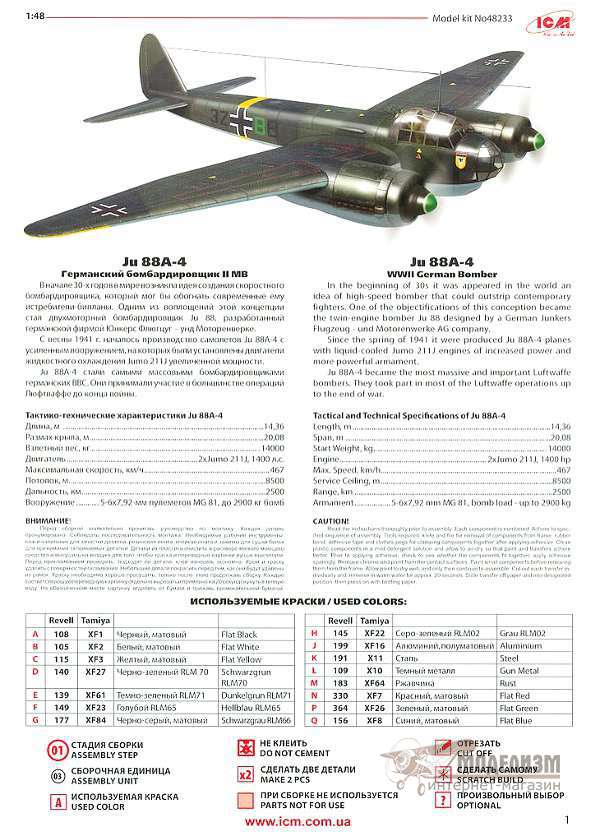 Бомбардировщик Ju 88A-4 ICM. Картинка №2