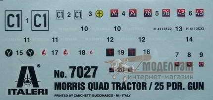 7027 Morris Quad Tractor mit 25 pdr. Gun Italeri. Картинка №7