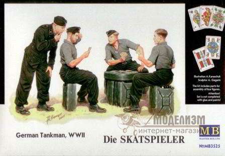 3525 Немецкие танкисты за игрой в карты Master Box. Картинка №1