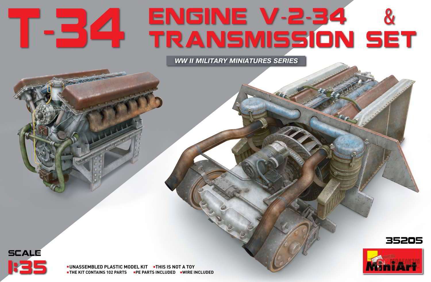 Двигатель V-2-34 с трансмиссией для Т-34. Картинка №1