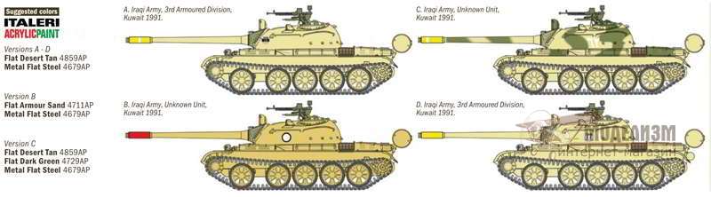Танк Т-55 армии Ирака Italeri. Картинка №2